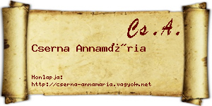 Cserna Annamária névjegykártya
